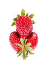 two fresh strawberries