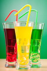 Colourful cocktail in glasses