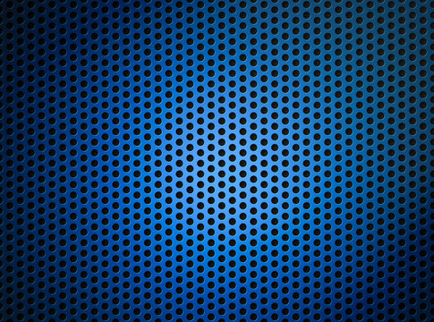 Blue Metallic Grid Or Grille Background