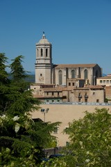 Fototapeta na wymiar View to the church in Gerona city
