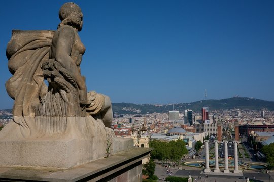 Beautiful view of Barcelona city