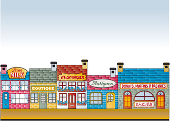 Naklejka premium main street shops