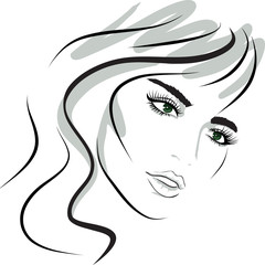 beauty girl face. design elements.