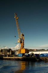 Architektura kołobrzegu ze statku. Port morski. © jacekbieniek