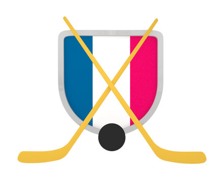 France shield ice hockey isolated