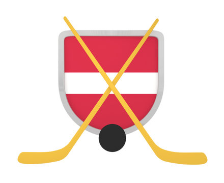 Latvia shield ice hockey isolated