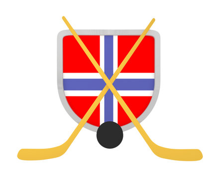 Norway shield ice hockey isolated