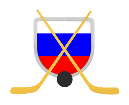 Russia shield ice hockey isolated