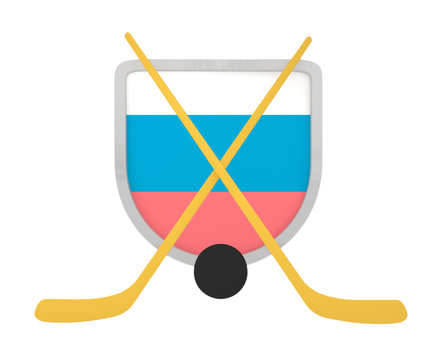 Slovenia shield ice hockey isolated