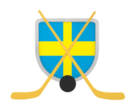 Sweden shield ice hockey isolated