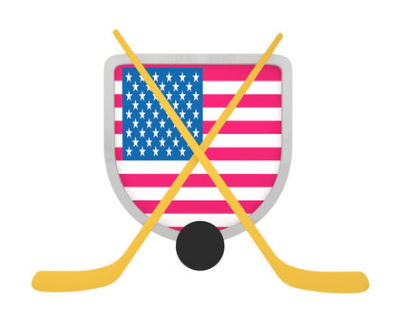 USA shield ice hockey isolated