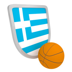 Greece shield basketball isolated