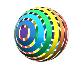 Close up of a rainbow sphere