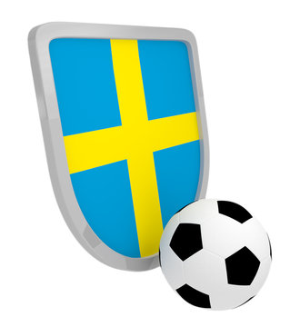 Sweden shield soccer isolated