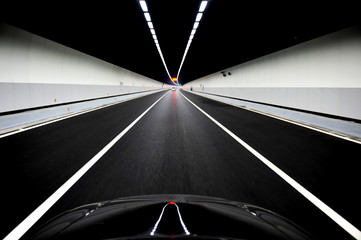 cars in tunnel