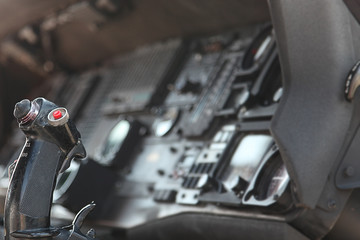 USA American  Military Jet Cockpit Controls Close Up