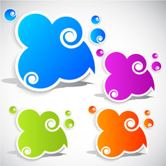 Paper cloud bubble for speech
