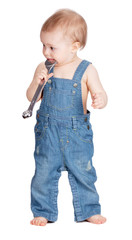 Small baby worker with spanner wrench
