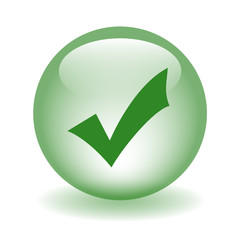 Green TICK Web Button (confirm continue accept submit agree ok)