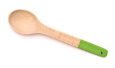 Wooden spoon isolated on white background