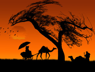 Fototapeta na wymiar arabian sunset