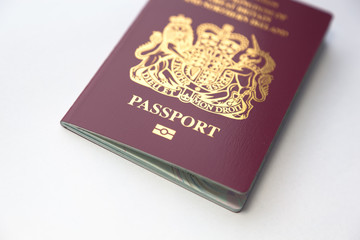 British passport on white background