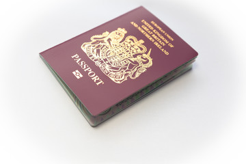 British passport on white background