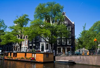 Fotobehang Amsterdam, canale © Lsantilli