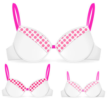 set of white bra in different size