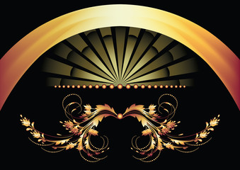 Background with golden ornament