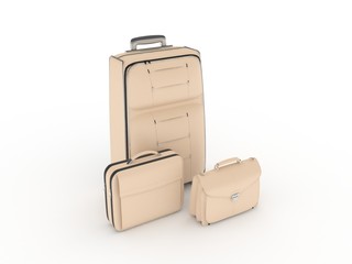 Suitcases isolated on white background