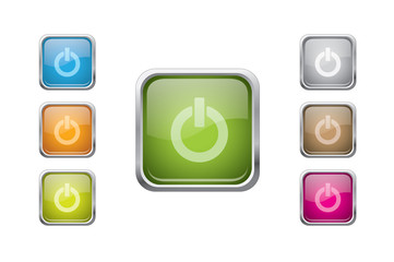 vector multicolored glossy rounded square buttons