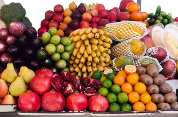 fruit and vegetables on market place