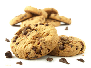 Trozos y galletas de chocolate
