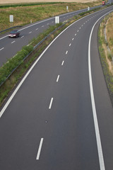 highway traffic (motion blurred image, color toned image)
