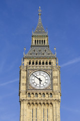Fototapeta na wymiar Photo of Big Ben against a blue sky