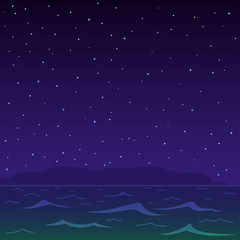 Night sea and star sky