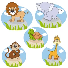 Stickers pour porte Zoo Les animaux. vecteur modifiable avec un fond blanc