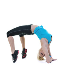 fitness and exercise with blonde woman