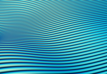 3d render of blue wavy tube pattern representing the sea