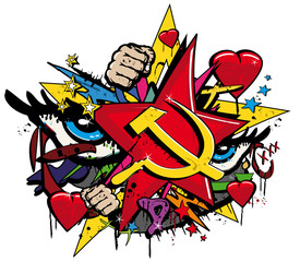 Graffiti Communisme Pop art illustration