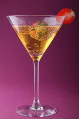 verre de champagne et fraise