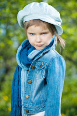 Photo of young beautiful girls in blue