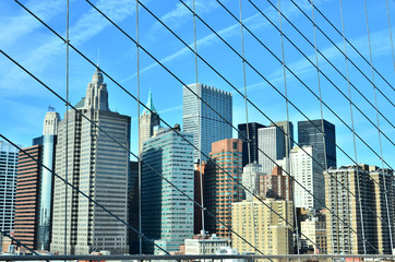 Fototapeta na wymiar Manhattan - view from Brooklyn Bridge