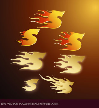 eps Vector image:initials（S）fire logo I