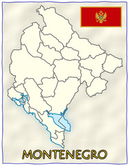 Montenegro political division national emblem flag map