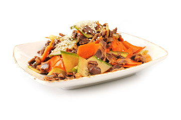 vegetables and  meat