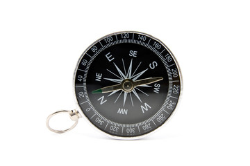 Old compass isolated on the white background.