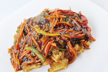 chicken with red sauce