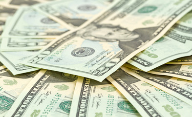 Stack od 20 dollar banknotes